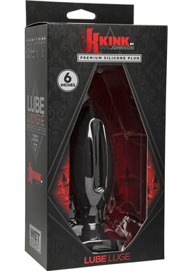 Kink Lube Luge Silicone Anal Plug Large Black 6 Inches