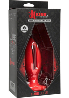 Kink Lube Luge Silicone Anal Plug Large Red 6 Inches