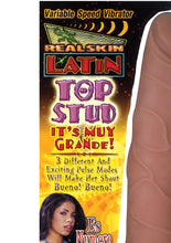 Load image into Gallery viewer, Real Skin Latin Top Stud Vibrator Brown 9 Inch