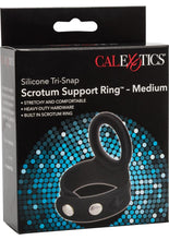 Load image into Gallery viewer, Silicone Tri-Snap Scrotum Support Ring Medium Black