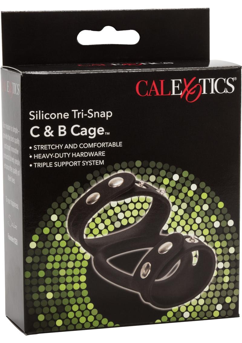 Silicone tri-Snap C and B Cage Black