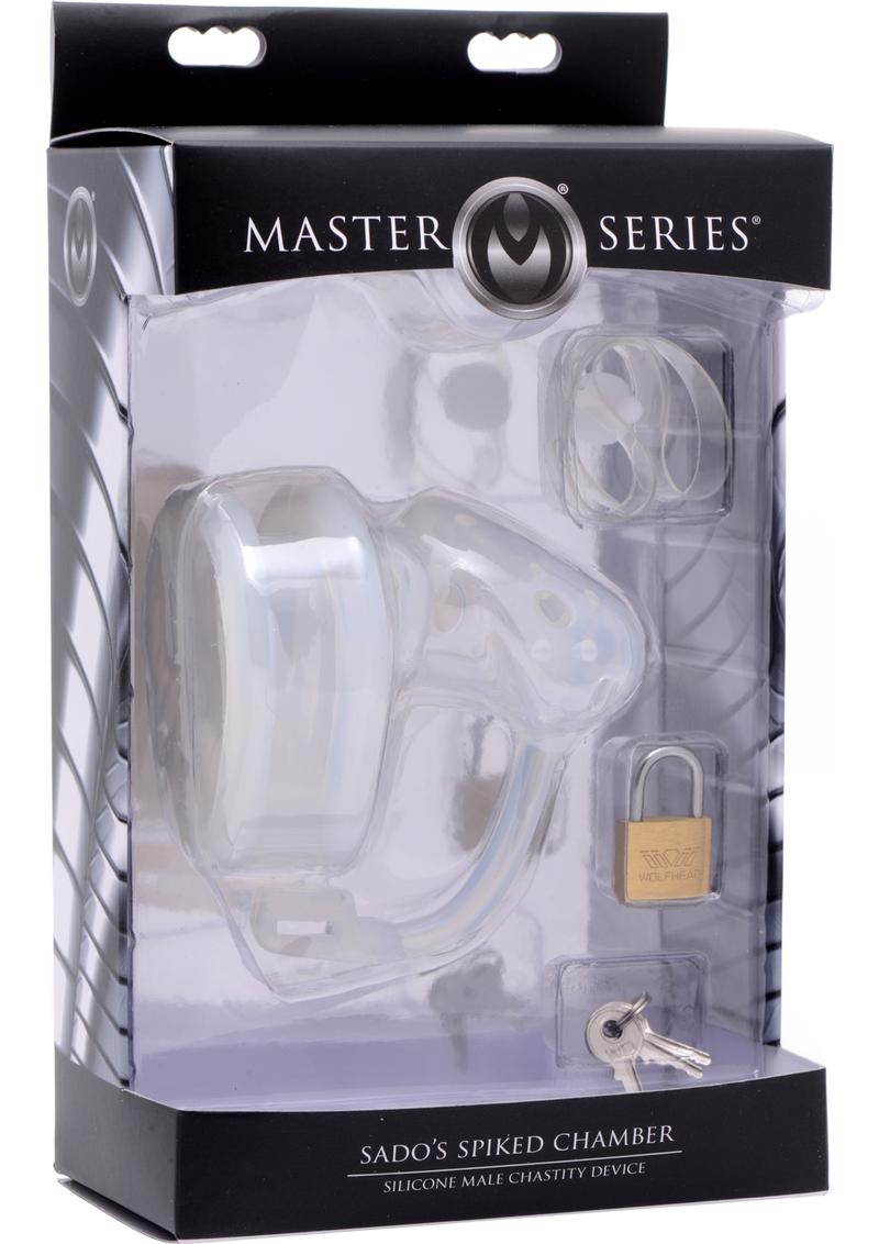 Master Series Sado`s Spiked Chamber Silicone Male Chastity Device White