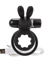 Load image into Gallery viewer, Charged Ohare Rechargeable Silicone Waterproof Rabbit Cock Ring Black