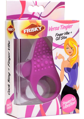 Frisky Versa Tingler Finger Vibe And Clit Stim Silicone Purple