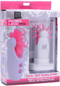 Love Botz Robo Lick 7x Oral Sex Stimulator Silicone White And Pink