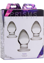Load image into Gallery viewer, Prisms Erotic Glass Triplets Graduated Glass Anal Plug Set Clear