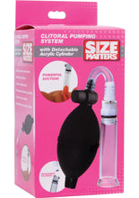 Load image into Gallery viewer, Size Matters Clitoral Pumping System With Detachable Acrylic Cylinder Clear And Black