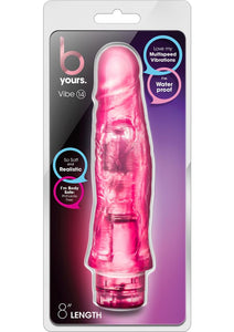B Yours Vibe 14 Realistic Jelly Vibrator Waterproof Pink 8 Inch
