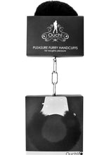 Load image into Gallery viewer, Ouch! Pleasure Furry Handcuffs Black And Silver
