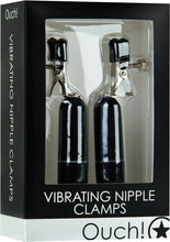 Load image into Gallery viewer, Ouch Vibrating Nipple Clamps Black
