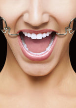 Load image into Gallery viewer, Ouch! Hook Gag With Leather Strap Black And Silver