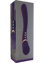 Load image into Gallery viewer, Vive Cleo Silicone USB Rechargeable Dual End Vibrator Waterproof Purple