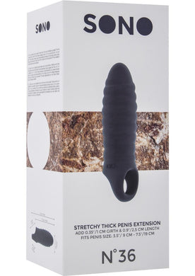 Sono No 36 Stretchy Thick Penis Extension Waterproof Grey 6 Inch