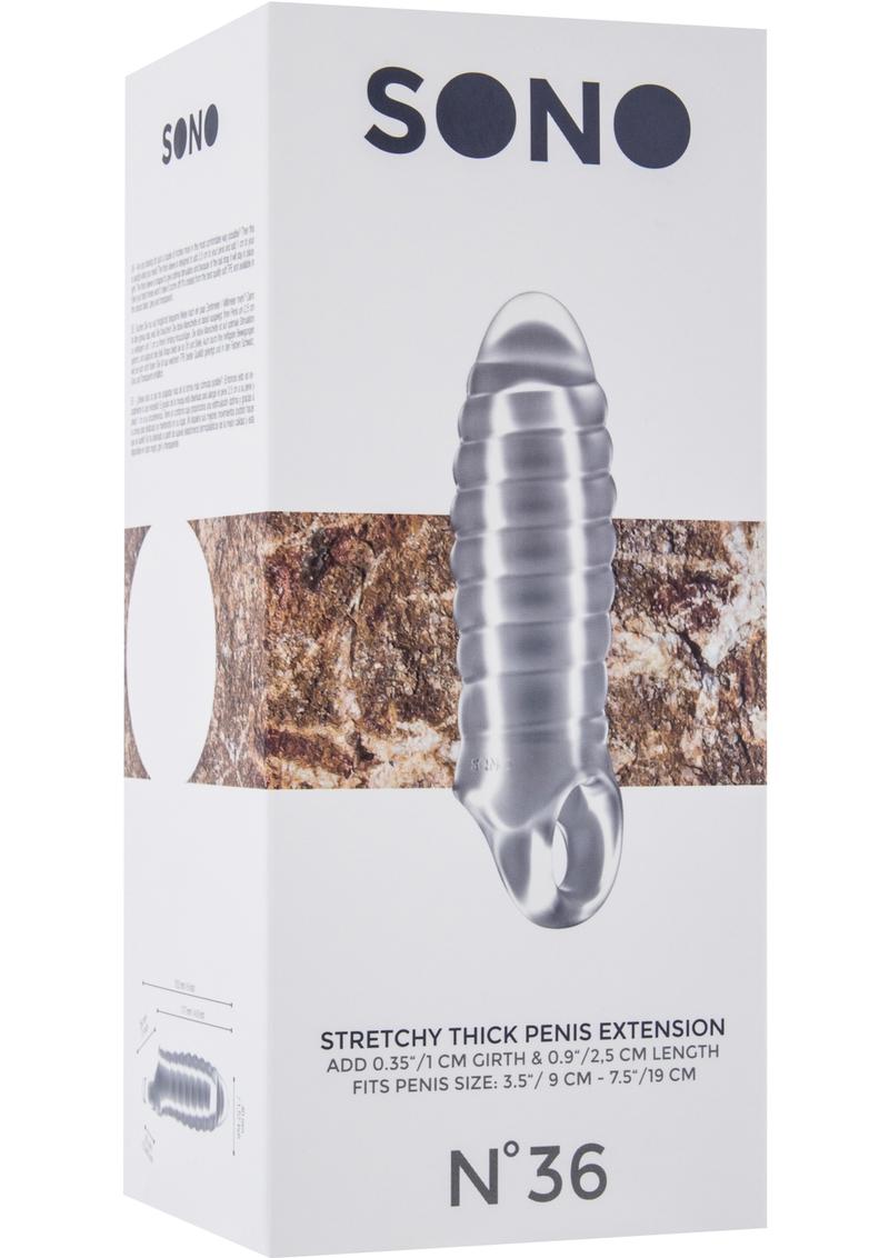 Sono No 36 Stretchy Thick Penis Extension Waterproof Transparent 6 Inch