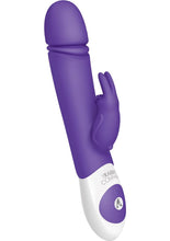 Load image into Gallery viewer, The Thrusting Rabbit USB Rechargeable Clitoral Stimulation Silicone Vibrator Splashproof Purple