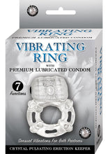 Load image into Gallery viewer, Vibrating Ring With Lubricated Condom Pulsating Erection Keeper Crystal