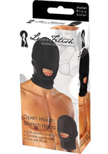 Load image into Gallery viewer, Lux Fetish Open Mouth Stretch Hood Black One Size Fits All