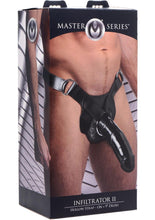 Load image into Gallery viewer, Master Series Infiltrator II Hollow Strap-On Dildo Black 9 Inch