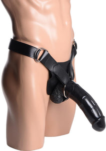 Master Series Infiltrator II Hollow Strap-On Dildo Black 9 Inch