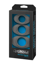 Load image into Gallery viewer, Optimale Easy Grip C-Ring Set Silicone 3 Each Per Set Grey