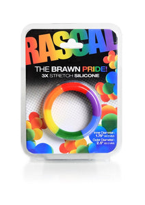Rascal The Brawn Pride Silicone Cockring Multi-Color 2.5 Inch Diameter