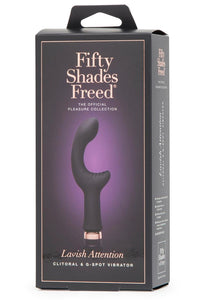 Fifty Shades Freed Lavish Attention USB Rechargeable Clitoral and G-Spot Vibrator Waterproof Black