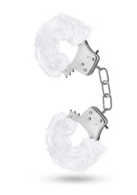 Load image into Gallery viewer, Temptasia Plush Fur Cuffs Adjustable Furry Hand Cuffs Stainless Steel With Keys White