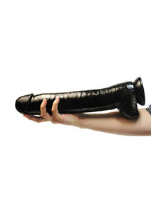 Master Cock The Black Destroyer Realistic Dildo With Suction Cup Black 16.5 Inches