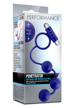 Load image into Gallery viewer, Performance Penetrator Silicone Anal Beads With Cock Ring Waterproof Blue 13 Inch