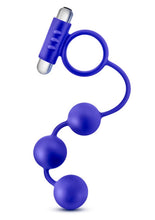 Load image into Gallery viewer, Performance Penetrator Silicone Anal Beads With Cock Ring Waterproof Blue 13 Inch