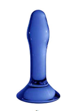 Load image into Gallery viewer, Chrystalino Star Glass Anal Plug Waterproof Blue 4.5 Inch