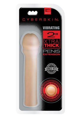 CyberSkin Vibrating 2 Inch Xtra Thick Penis Extension Flesh