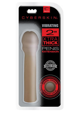CyberSkin Vibrating 2 Inch Xtra Thick Penis Extension Black