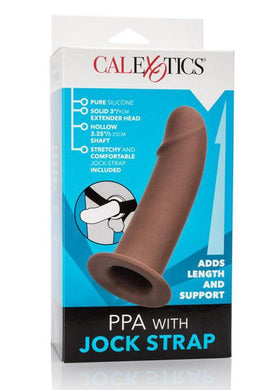 PPA With Jock Strap Strap On Penis Sleeve Brown 7 Inch