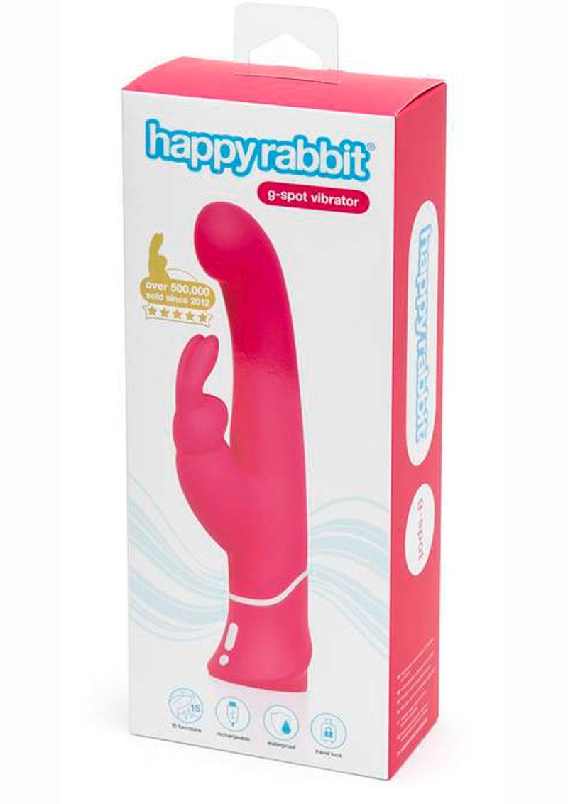 Happy Rabbit Silicone USB Rechargeable G Spot Vibrator Waterproof Pink