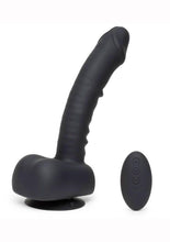 Load image into Gallery viewer, Uprize Silicone Wireless Remote Control Auto Erect Vibrating Dildo With Balls Waterproof Black 8 Inch