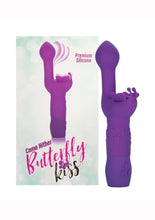 Load image into Gallery viewer, Come Hither Butterfly Kiss Silicone Gspot And Clitoral Stimulator Waterproof Purple 8 Inch