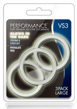 Load image into Gallery viewer, Performance VS3 Silicone Cock Ring Clear Large 3 Pack