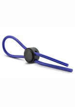 Load image into Gallery viewer, Stay Hard Silicone Loop Cock Ring Blue Adjustable