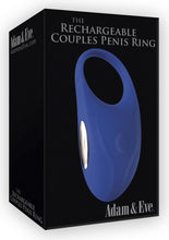 Load image into Gallery viewer, Adam and Eve The Rechargeable Couples Penis Ring Silicone Cockring Waterproof Blue