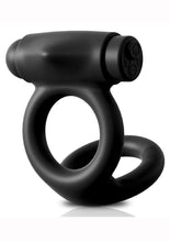 Load image into Gallery viewer, Sir Richards Control Vibe Cock And Ball Cock Ring Silicone Rechargeable Waterproof Black
