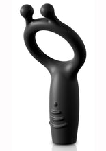 Load image into Gallery viewer, Sir Richards Control Vibrating Silicone Super Cock Ring Silicone Rechargeable Waterproof Black