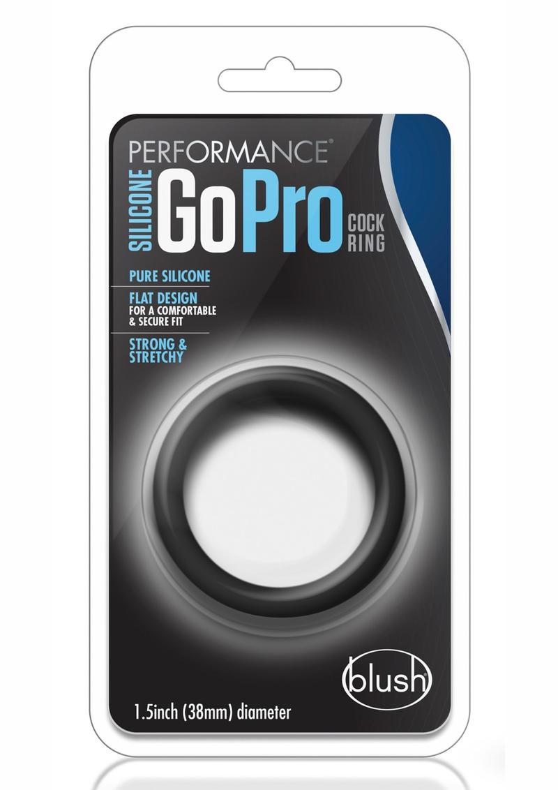 Performance Silicone Go Pro Cock Ring Black 1.5 Inch Diameter