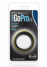 Load image into Gallery viewer, Performance Silicone Go Pro Cock Ring Black/Gold 1.5 Inch Diameter