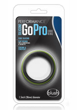 Load image into Gallery viewer, Performance Silicone Go Pro Cock Ring Black/Green 1.5 Inch Diameter