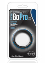 Load image into Gallery viewer, Performance Silicone Go Pro Cock Ring Black/Blue 1.5 Inch Diameter