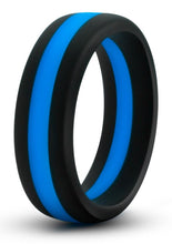 Load image into Gallery viewer, Performance Silicone Go Pro Cock Ring Black/Blue 1.5 Inch Diameter