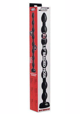 Hosed 1.5 Anal Beaded Hose Black 19 Inches