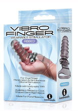 Load image into Gallery viewer, Vibro finger Wearable Stimulator Ribbed Smoke
