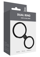 Load image into Gallery viewer, Linx Dual Ring Cock Ring Silicone Waterproof Black